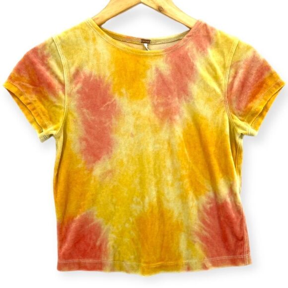 ~Free People Women's Tie Dye Velvet Crop Top NWT - Picture 1 of 5